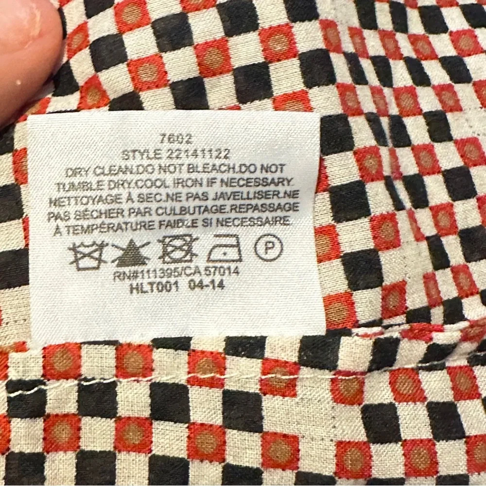 Tory Burch Men's Geometric Print Button-Down Shirt‎ in Red and Black 6